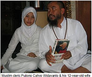 pedophile Muslim cleric Pujiono Cahyo Widayanto & his 12-year-old wife